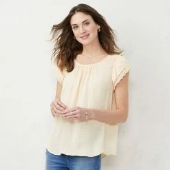 Women's LC Lauren Conrad Flowy Shirred Top Poolside Stripe -LC Lauren Conrad Shop unnamed file 769