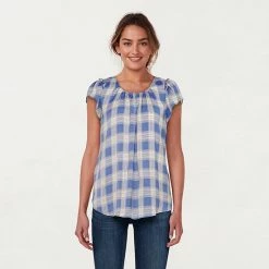 Women's LC Lauren Conrad Flowy Shirred Top Poolside Stripe -LC Lauren Conrad Shop unnamed file 771