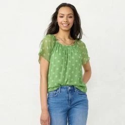 Women's LC Lauren Conrad Flowy Shirred Top Poolside Stripe -LC Lauren Conrad Shop unnamed file 776