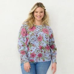 Plus Size LC Lauren Conrad High Cuff Raglan Sweater Twinkle -LC Lauren Conrad Shop unnamed file 785