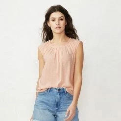 Women's LC Lauren Conrad Pleat Neck Top Natural Stripe 2 Women's LC Lauren Conrad Pleat Neck Top Natural Stripe -LC Lauren Conrad Shop unnamed file 788