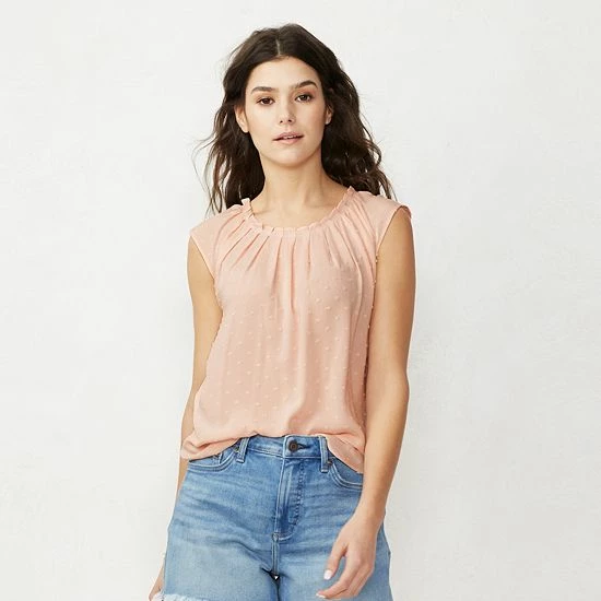 Women's LC Lauren Conrad Pleat Neck Top Natural Stripe Women's LC Lauren Conrad Pleat Neck Top Natural Stripe -LC Lauren Conrad Shop unnamed file 788