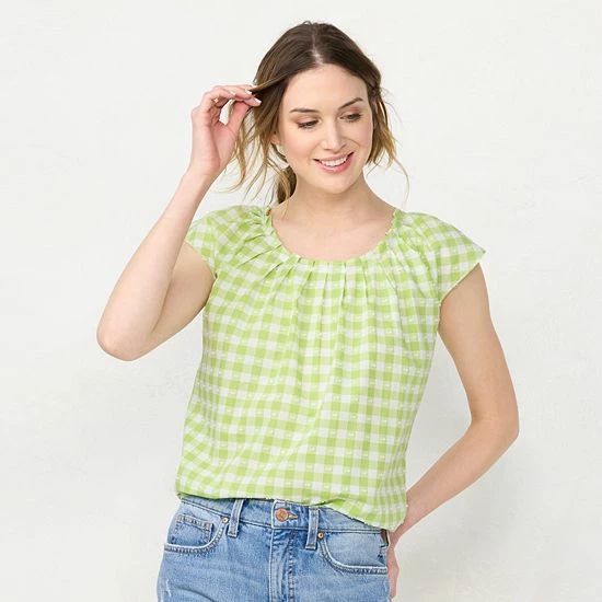 Women's LC Lauren Conrad Pleat Neck Top Natural Stripe Women's LC Lauren Conrad Pleat Neck Top Natural Stripe -LC Lauren Conrad Shop unnamed file 790