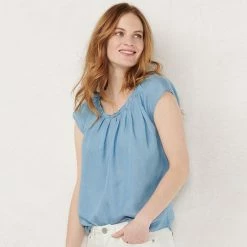 Women's LC Lauren Conrad Pleat Neck Top Natural Stripe 7 Women's LC Lauren Conrad Pleat Neck Top Natural Stripe -LC Lauren Conrad Shop unnamed file 793