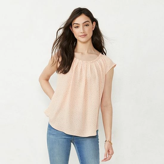 Women's LC Lauren Conrad Pleat Neck Top Natural Stripe Women's LC Lauren Conrad Pleat Neck Top Natural Stripe -LC Lauren Conrad Shop unnamed file 795