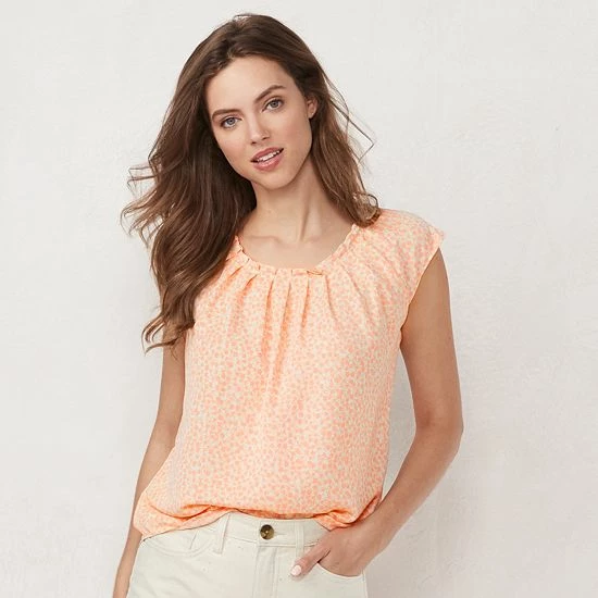 Women's LC Lauren Conrad Pleat Neck Top Natural Stripe Women's LC Lauren Conrad Pleat Neck Top Natural Stripe -LC Lauren Conrad Shop unnamed file 798