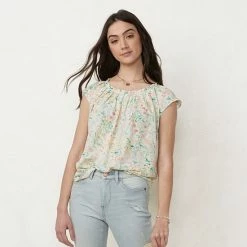 Women's LC Lauren Conrad Pleat Neck Top Natural Stripe 14 Women's LC Lauren Conrad Pleat Neck Top Natural Stripe -LC Lauren Conrad Shop unnamed file 800