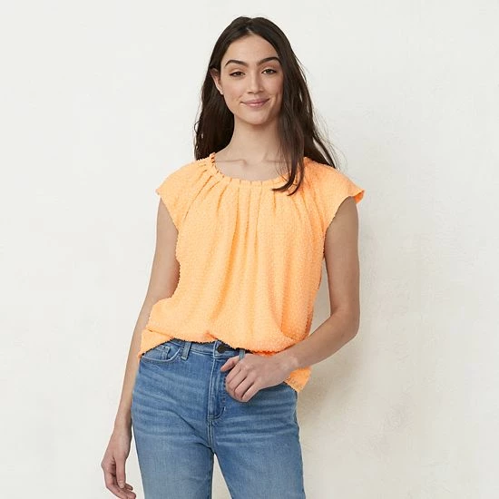 Women's LC Lauren Conrad Pleat Neck Top Natural Stripe Women's LC Lauren Conrad Pleat Neck Top Natural Stripe -LC Lauren Conrad Shop unnamed file 801