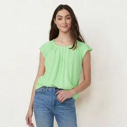 Women's LC Lauren Conrad Pleat Neck Top Natural Stripe 17 Women's LC Lauren Conrad Pleat Neck Top Natural Stripe -LC Lauren Conrad Shop unnamed file 803