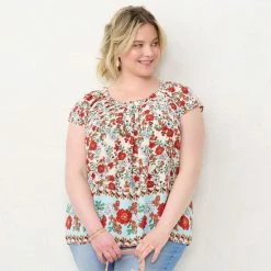 Plus Size LC Lauren Conrad Pleated Flowy Cap-Sleeve Top Green Gingham 22 Plus Size LC Lauren Conrad Pleated Flowy Cap-Sleeve Top Green Gingham -LC Lauren Conrad Shop unnamed file 857