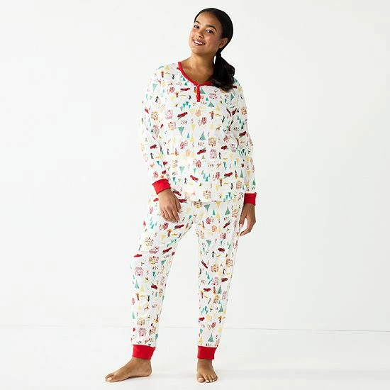 Plus Size LC Lauren Conrad Jammies For Your Families® Holiday Village Pajama Set 1 Plus Size LC Lauren Conrad Jammies For Your Families® Holiday Village Pajama Set