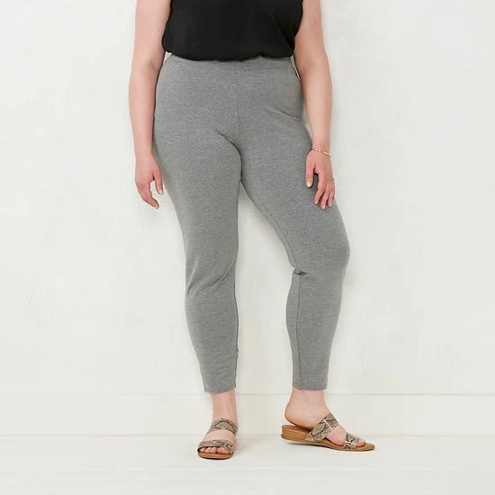 Plus Size LC Lauren Conrad Mid-Rise Leggings Red Heather 3 Plus Size LC Lauren Conrad Mid-Rise Leggings Red Heather - Image 3