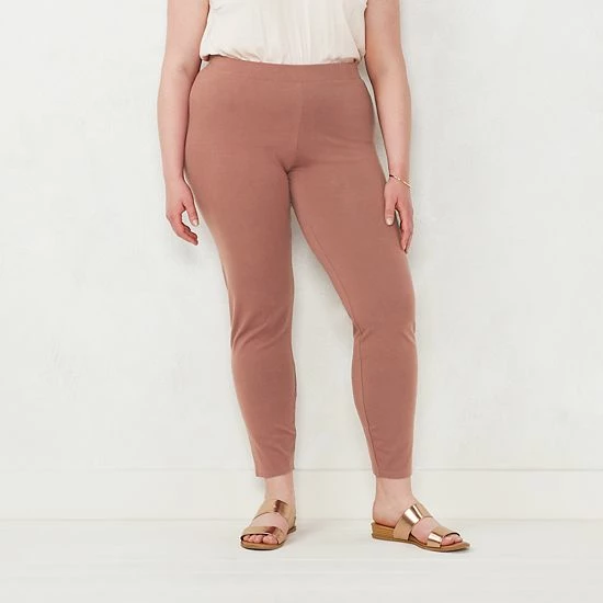 Plus Size LC Lauren Conrad Mid-Rise Leggings Red Heather 8 Plus Size LC Lauren Conrad Mid-Rise Leggings Red Heather - Image 8