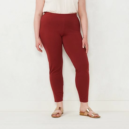 Plus Size LC Lauren Conrad Mid-Rise Leggings Red Heather 9 Plus Size LC Lauren Conrad Mid-Rise Leggings Red Heather - Image 9
