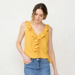 Women's LC Lauren Conrad Cascading Ruffle Tank Amber Rose -LC Lauren Conrad Shop unnamed file 963