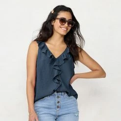 Women's LC Lauren Conrad Cascading Ruffle Tank Amber Rose -LC Lauren Conrad Shop unnamed file 965