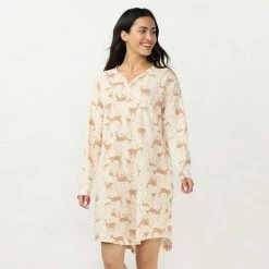 Women's LC Lauren Conrad Long Sleeve Henley Sleepshirt Cream Lino Deer 8 Women's LC Lauren Conrad Long Sleeve Henley Sleepshirt Cream Lino Deer -LC Lauren Conrad Shop unnamed file 993